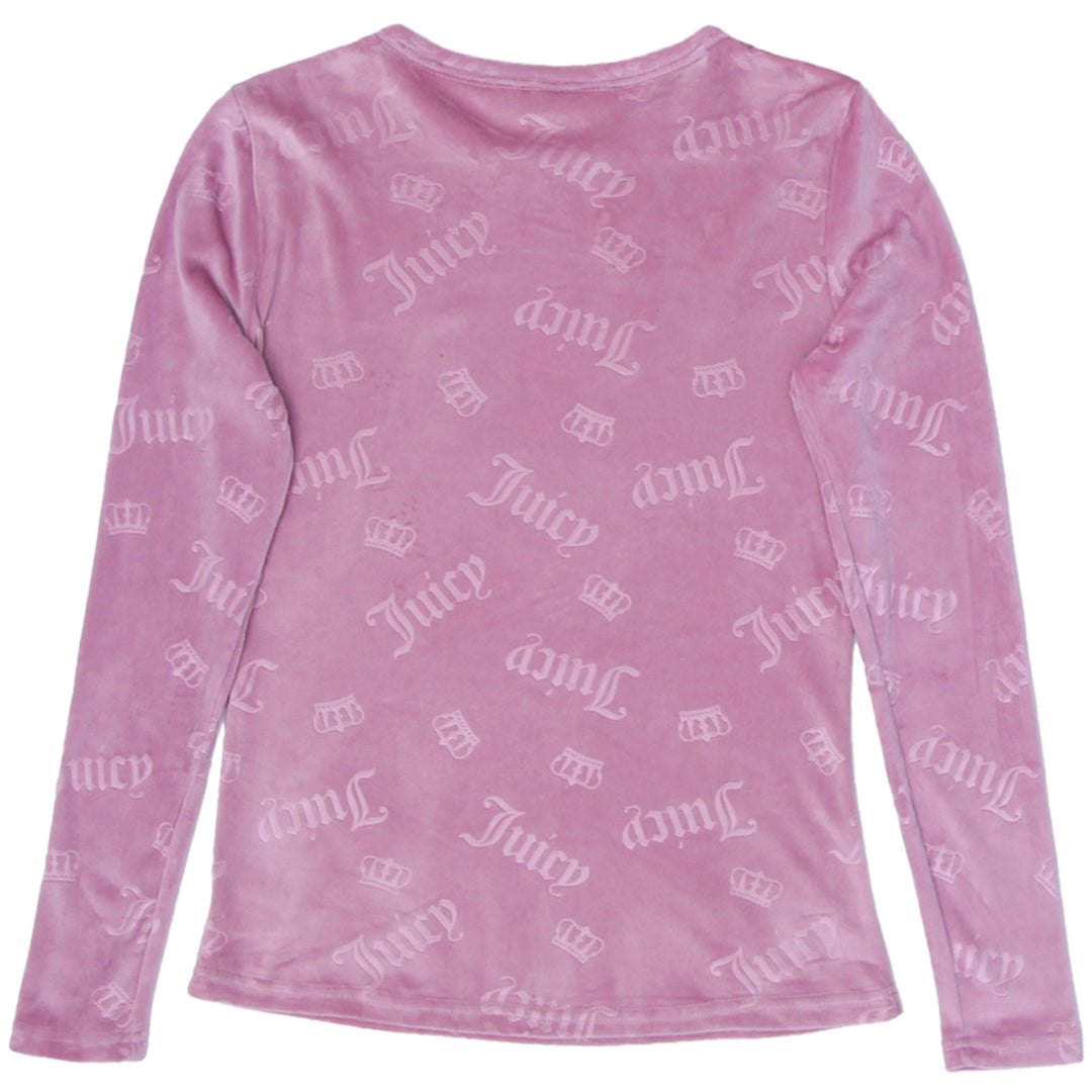 Y2K Ladies Juicy Couture Velvet Long Sleeve Top