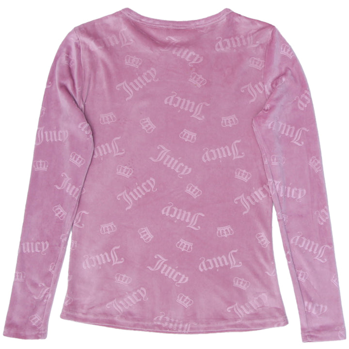 Y2K Ladies Juicy Couture Velvet Long Sleeve Top