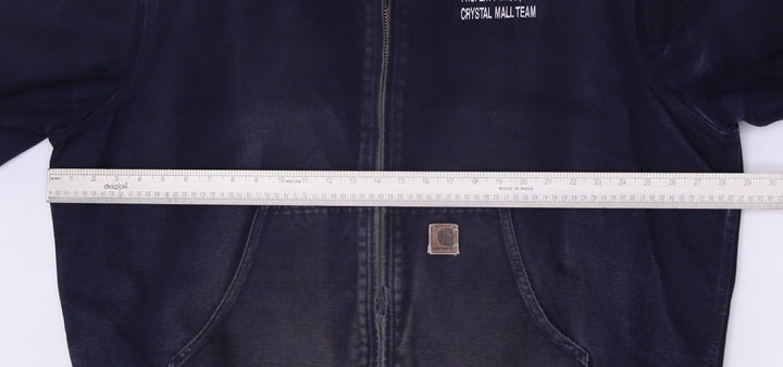 Mens J130 MDT Carhartt Hooded Navy Worn Workwear Slightly Distressed Jacket XL | Migration_Jackets WW Collect | Fashion Rerun