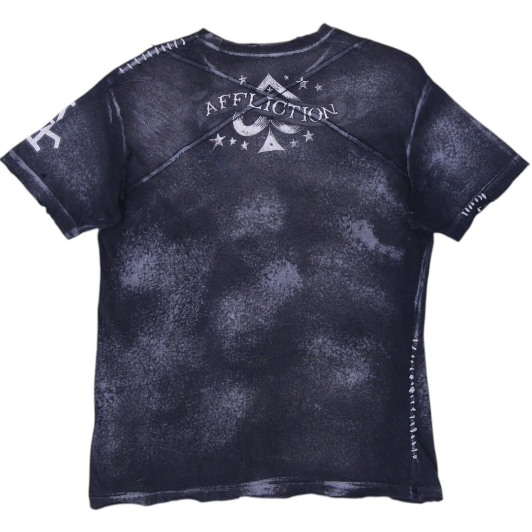 Y2K Affliction Skull Graphic Streetwear T-Shirt Size M