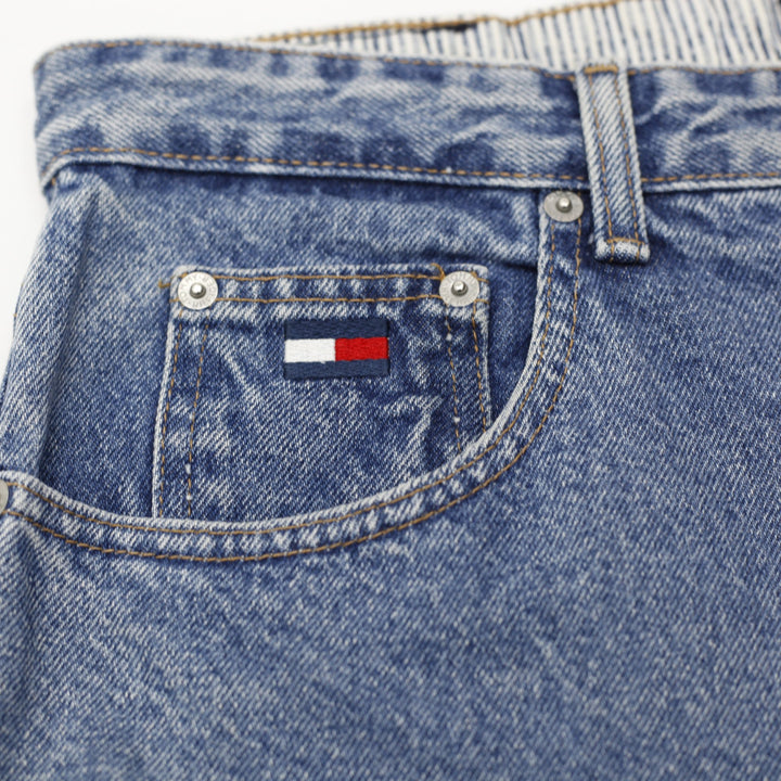 Vintage Ladies Tommy Hilfiger Striped Waistband Straight Leg Jeans Size 16