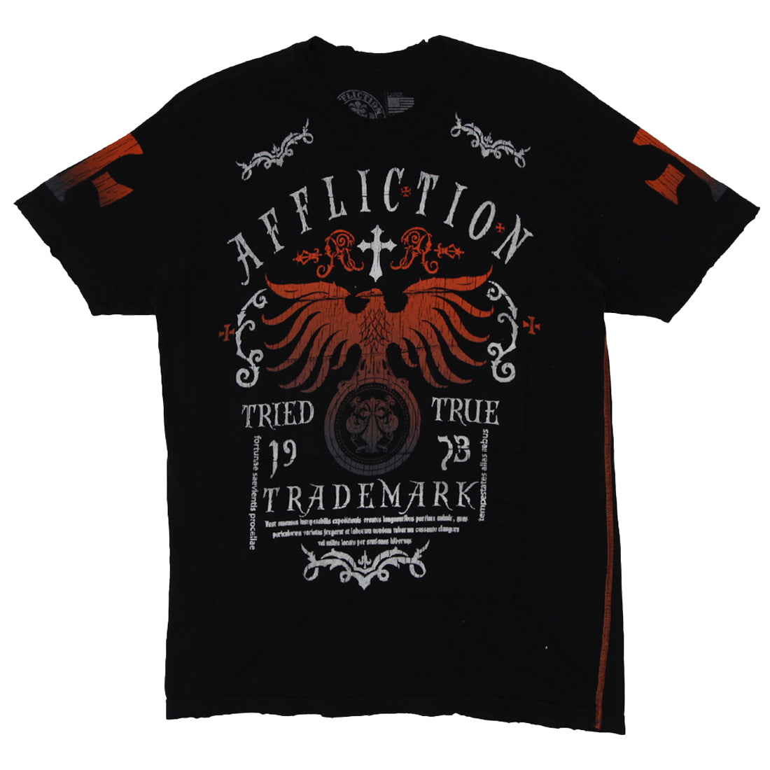 Shop Y2K Mens Black Affliction Printed Short Sleeve T-Shirt