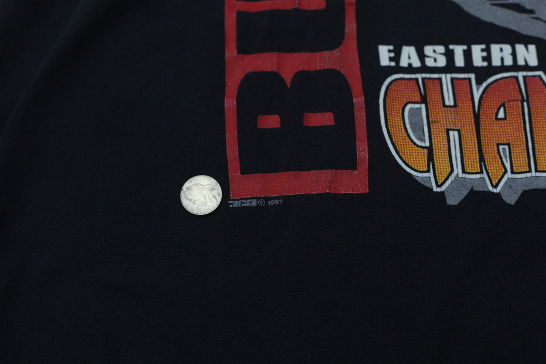 1991 Vintage Chicago Bulls NBA Finals Champions T-Shirt Single Stitch Trench XL - Fashion Rerun Vintage Migration_T-Shirt