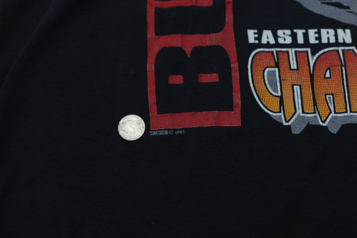 1991 Vintage Chicago Bulls NBA Finals Champions T-Shirt Single Stitch Trench XL - Fashion Rerun Vintage Migration_T-Shirt