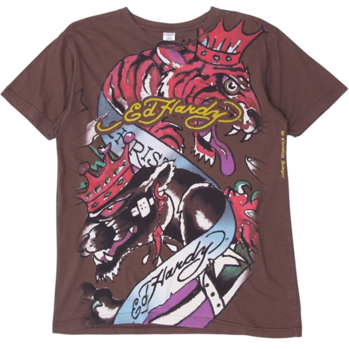 Y2K Mens Ed Hardy By Christian Audigier Graphic T-Shirt