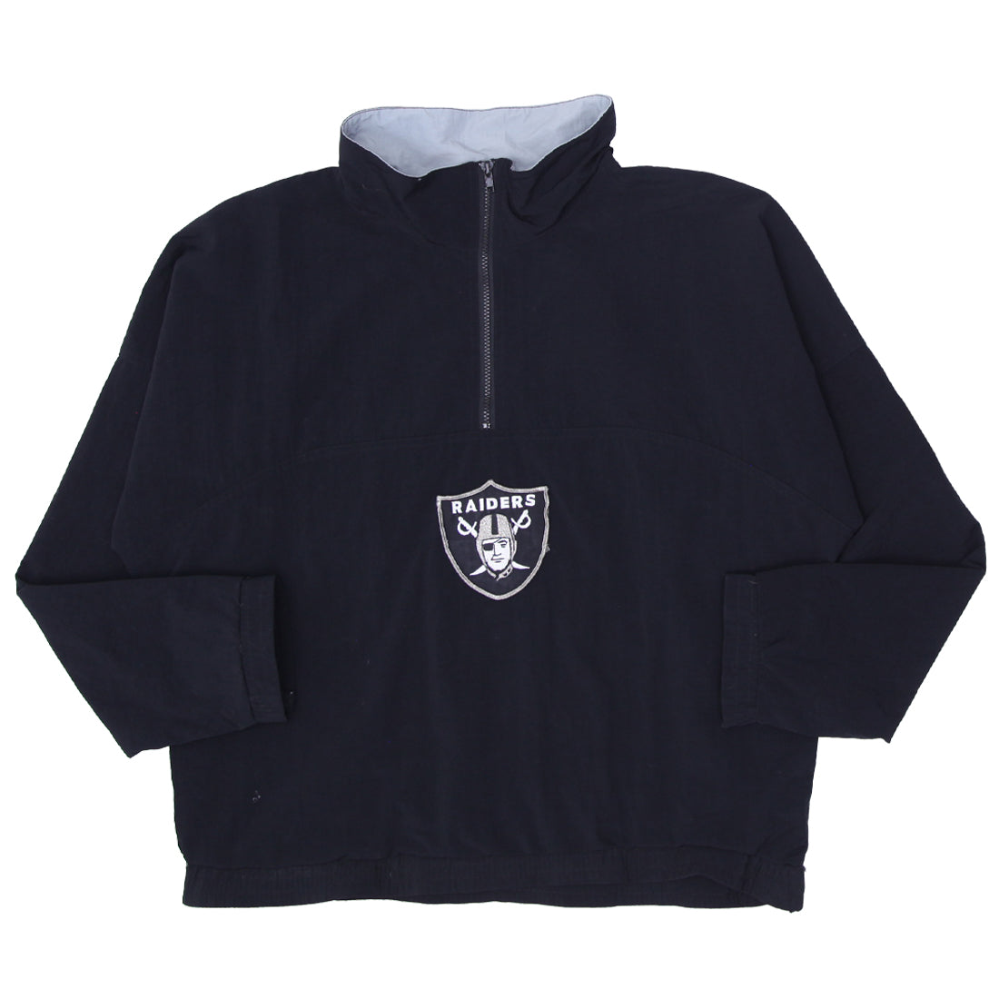 Shop Vintage NFL Oakland Riders Quarter Zip Nylon Jacket Black