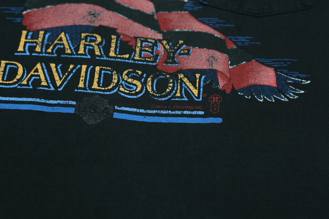 1988 Vintage Harley Davidson Spartan Pocket T-Shirt S.Stitch Made In USA Fruit of The Loom XL