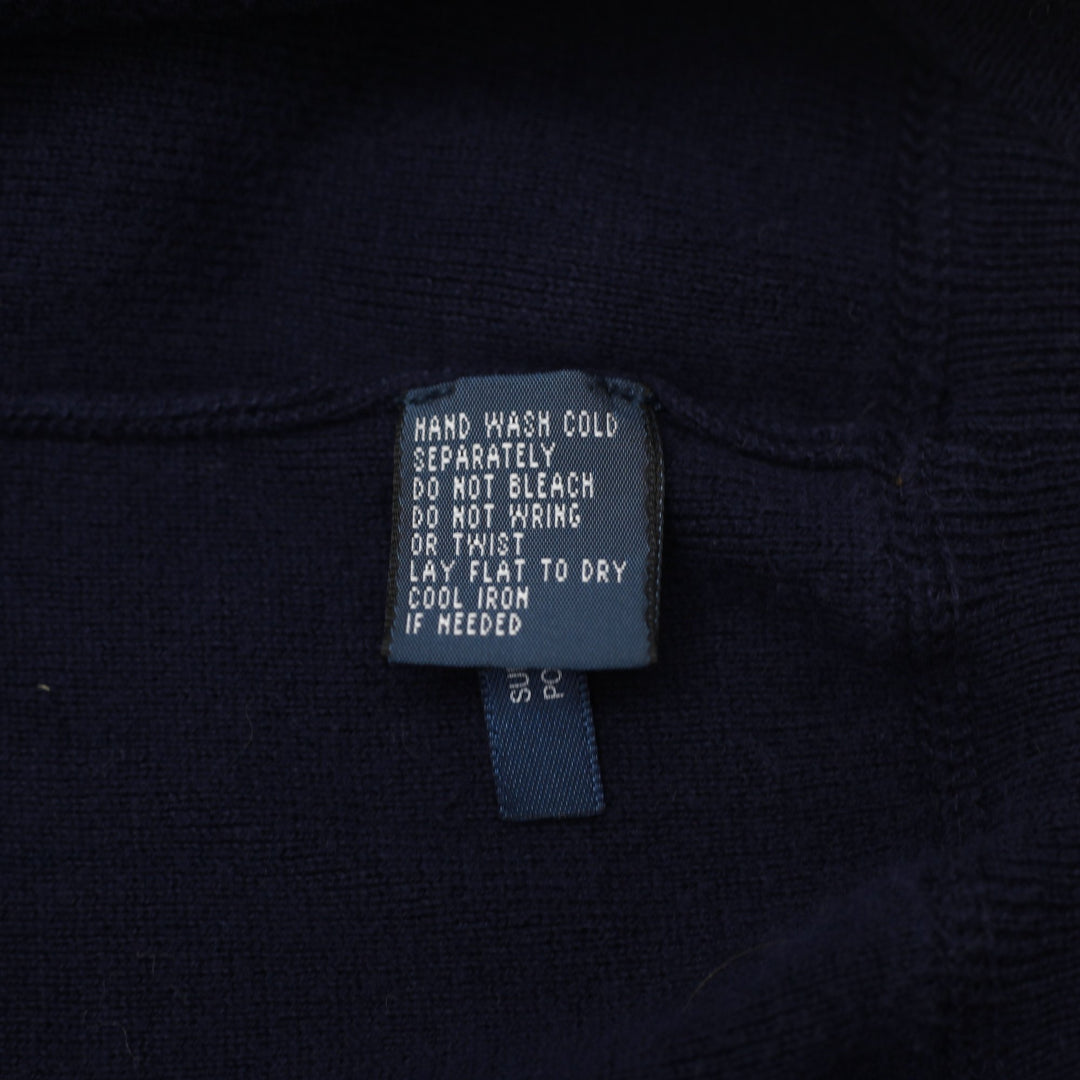 Mens Polo By Ralph Lauren Navy 100 % Cotton Sweater Size XL
