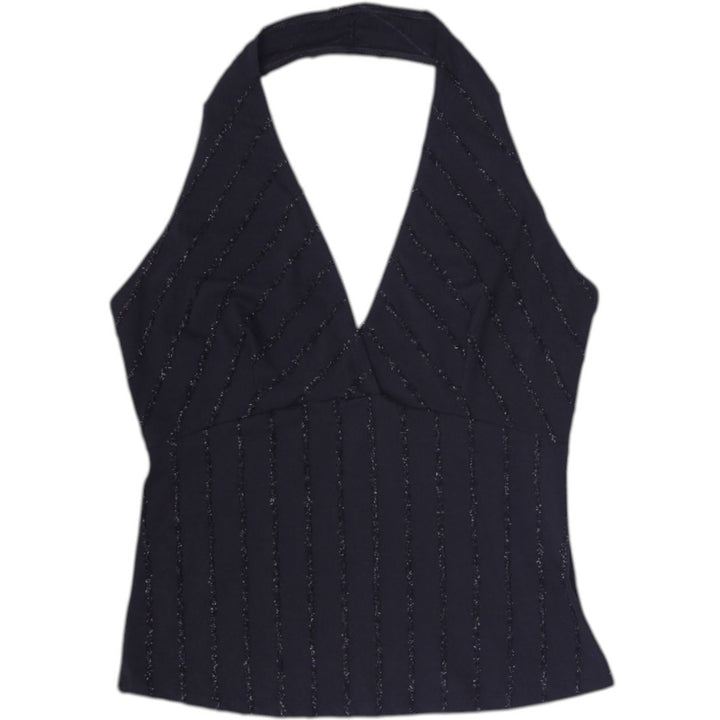 Y2K Ladies Cote Femme Shimmer Halter Neck Top Size S