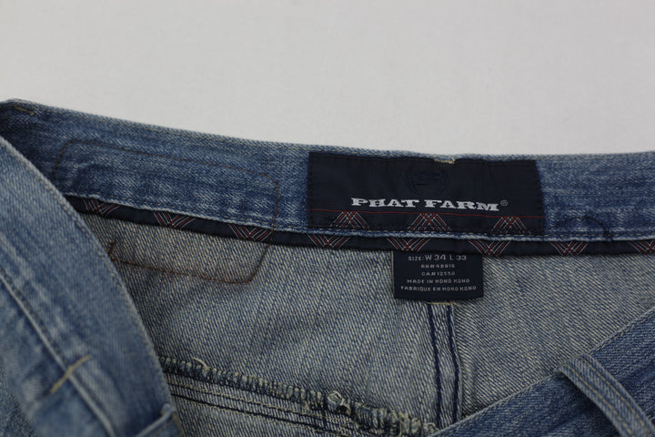 Y2K Men's Phat Farm Classic American Flava Washed Jeans