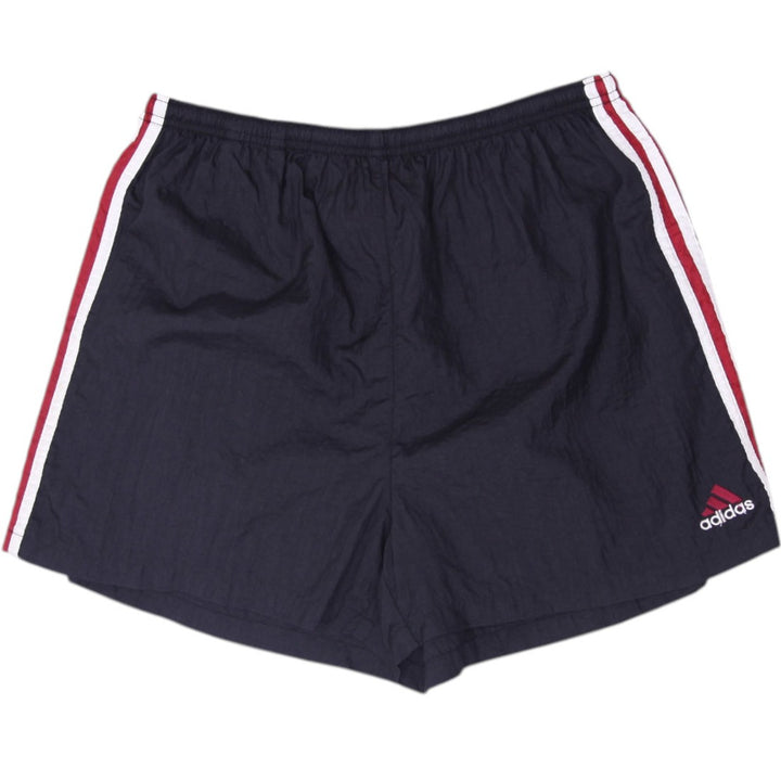 Vintage Adidas Equipment Era Nylon Track Shorts Black White Maroon Stripe Large