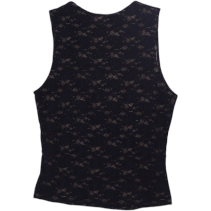Y2K Ladies Black Lace Sleeveless Top