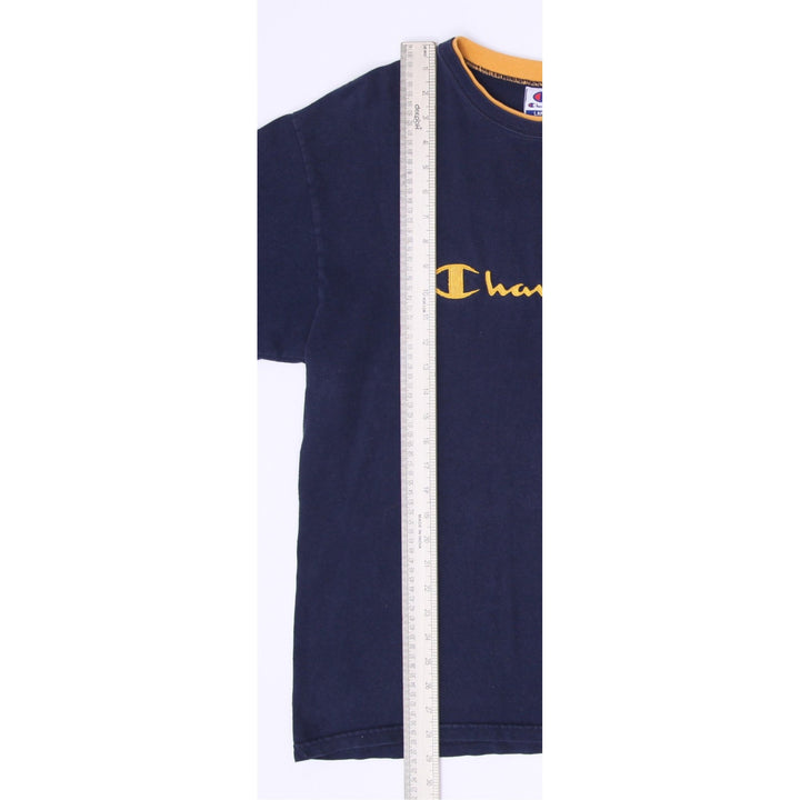 Vintage Champion Embroidered Logo Cotton T-Shirt Size L