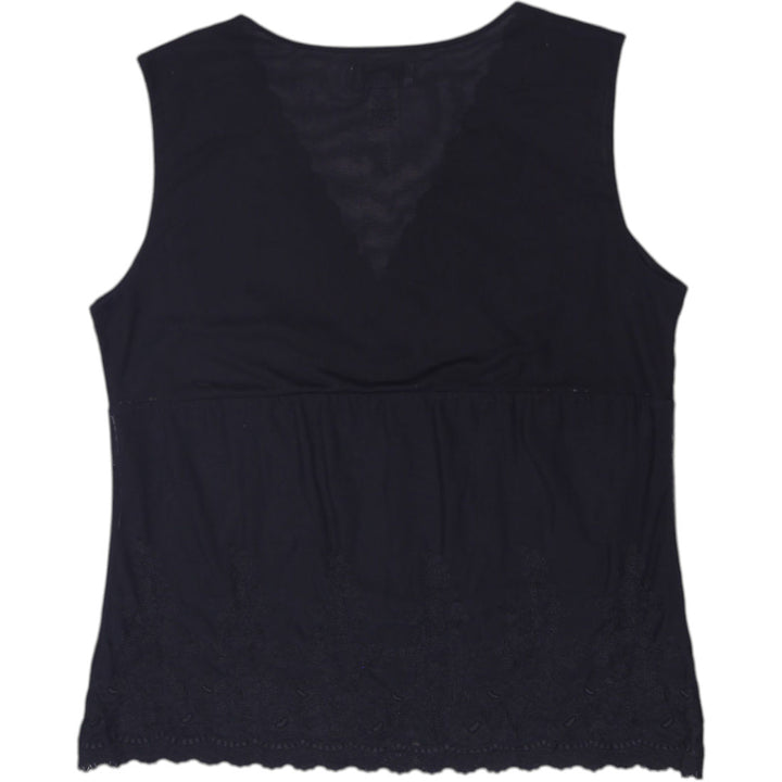 Y2K Ladies Talbots Embroidered Mesh Tank Top Size M