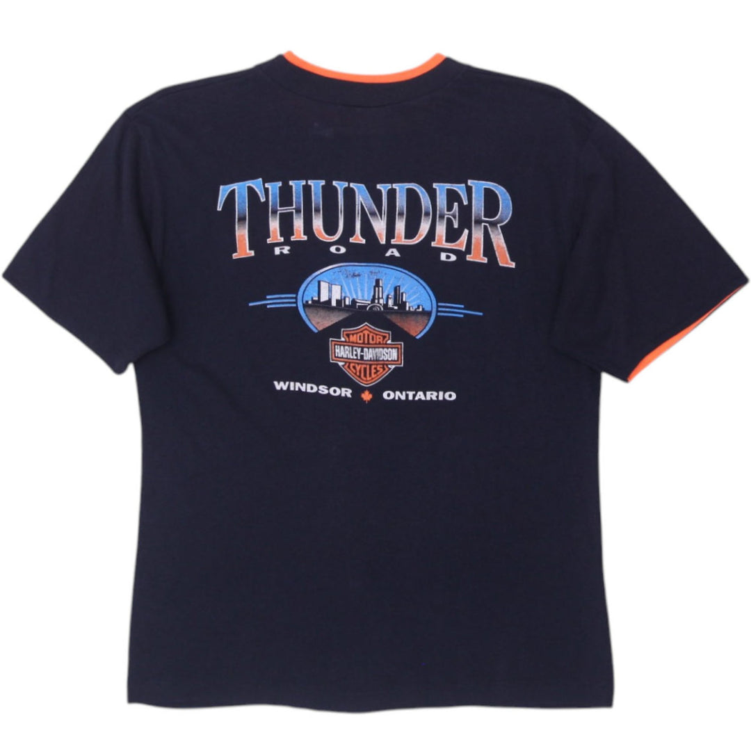 Vintage Harley-Davidson Upwing Eagle Embroidered Black T-Shirt