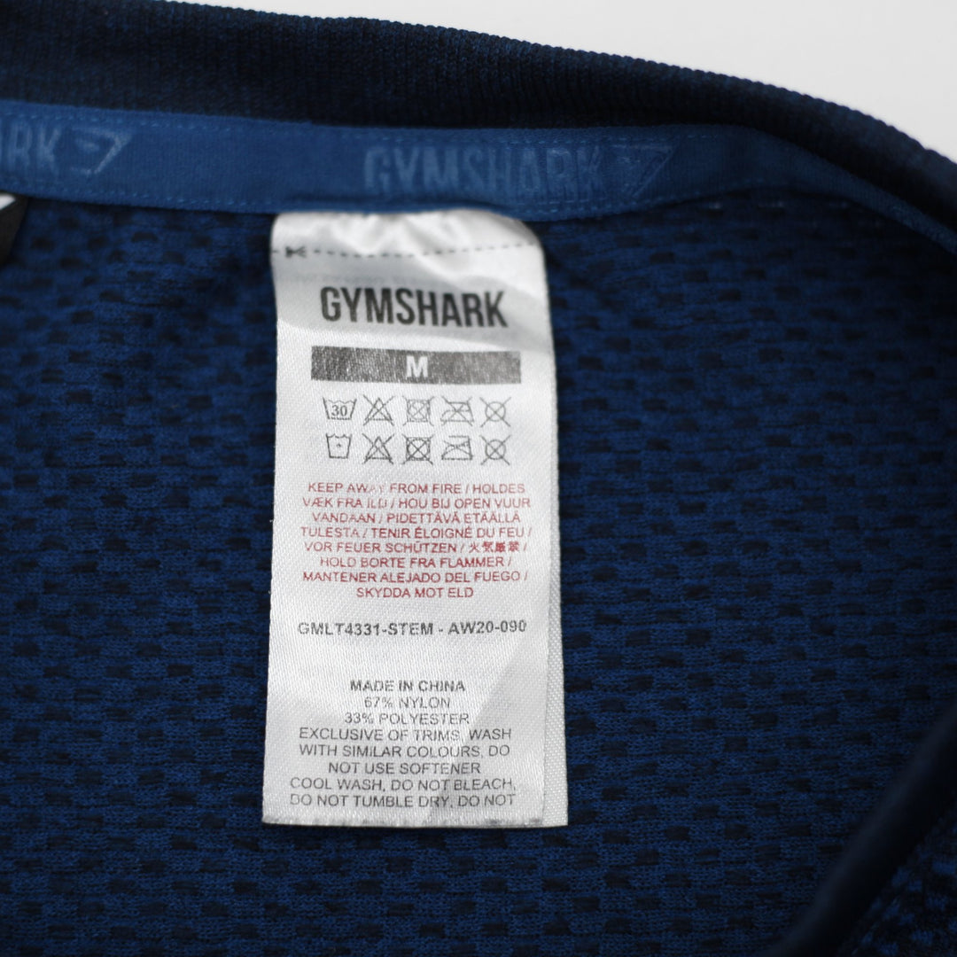 Mens Gymshark Long Sleeve Shirt Navy Athletic Top Moisture Wicking
