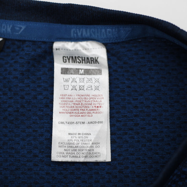 Mens Gymshark Long Sleeve Shirt Navy Athletic Top Moisture Wicking