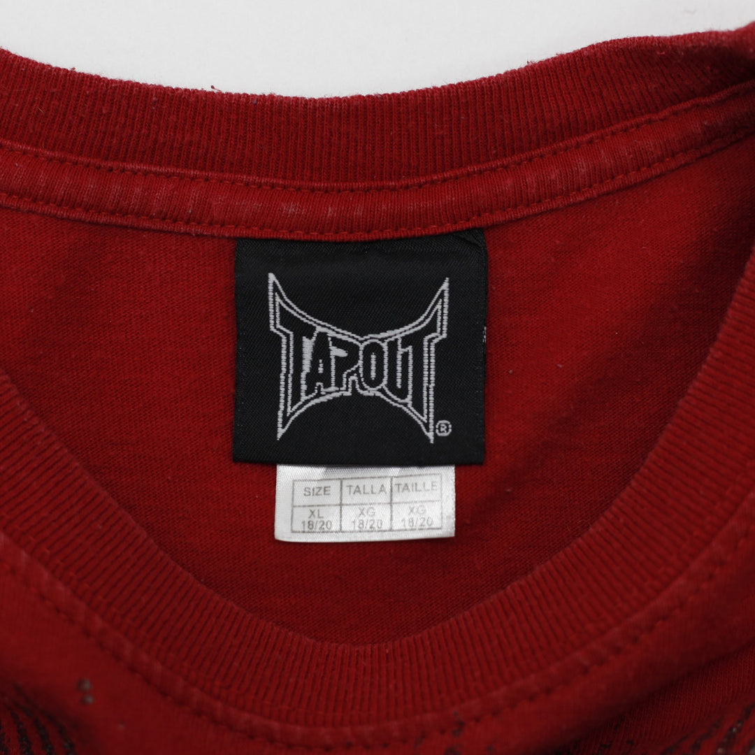 Y2K Mens Tapout MMA Graphic Gothic Cross Skeleton Print T-Shirt Size XL
