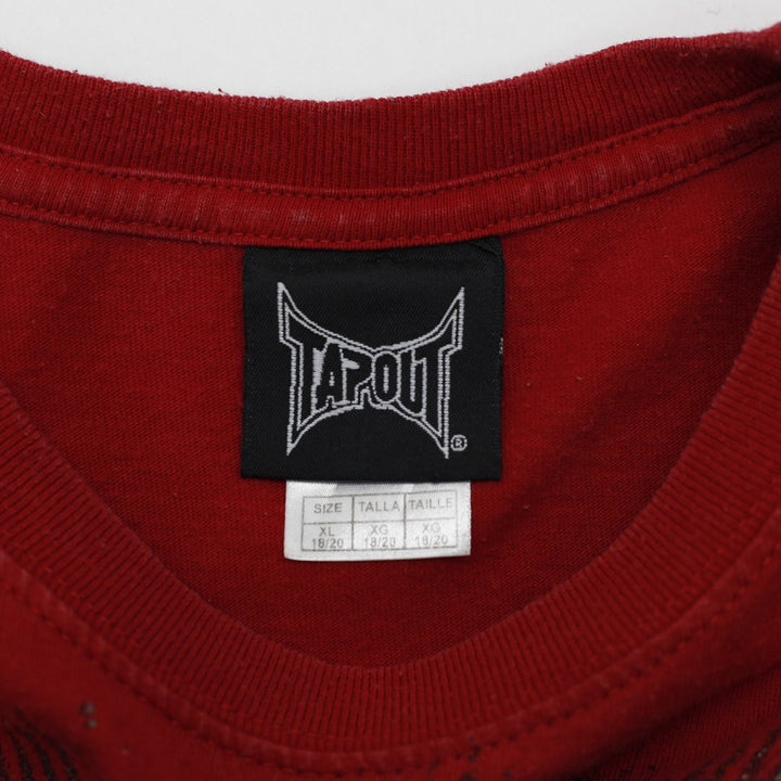 Y2K Mens Tapout MMA Graphic Gothic Cross Skeleton Print T-Shirt Size XL