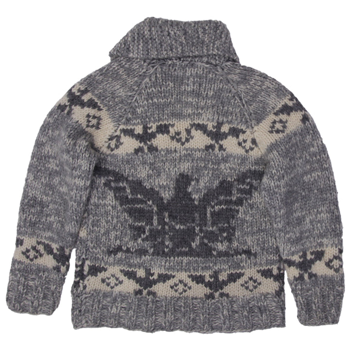 Vintage Knit Sweater 1970s Wool Thick Cowichan Knit Zip Sweater