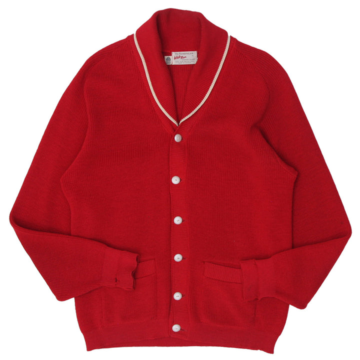 White Ram Vintage Bonspieler Red Sweater Cardigan Made In Canada