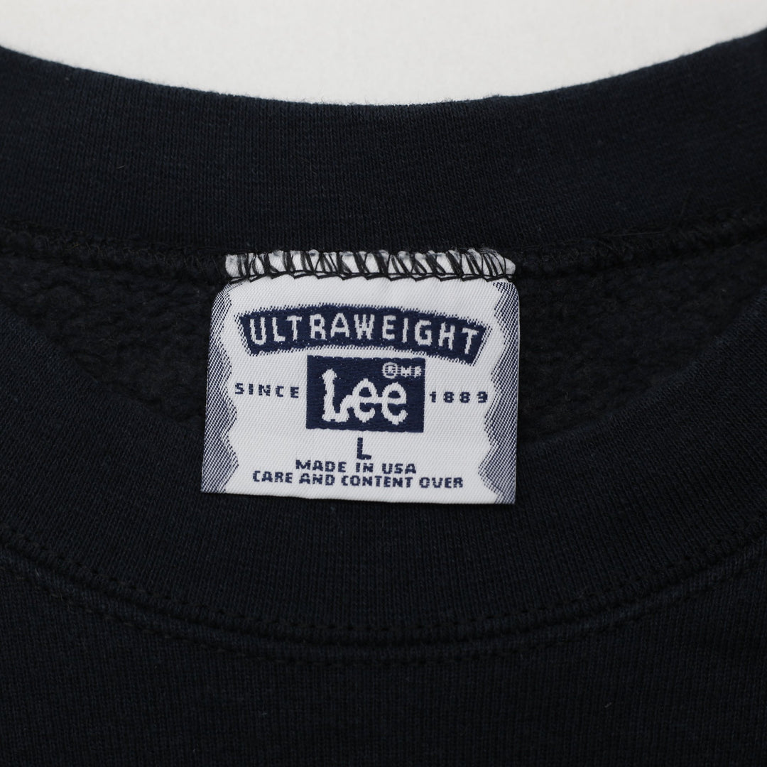 Vintage Lee Ultraweight Chrysler Logo Sweatshirt Black Made In USA L | Migration_Sweatshirts - Back View | Fashion Rerun