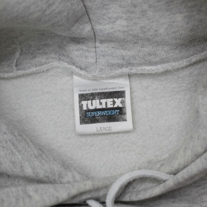 Vintage Mens Tultex Hoodie Gray Hurricanes Logo Spellout Large | Migration_Hoodies - Back View | Fashion Rerun