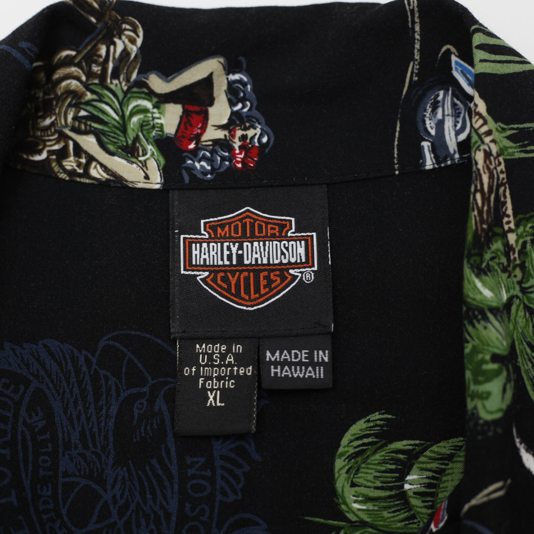 Mens Harley Davidson Graphic Hawaii Motorcycles Shirt Size XL | Migration_Shirts - Back View | Fashion Rerun