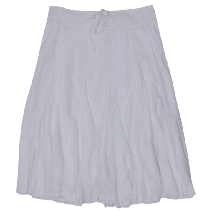 Y2K White Embroidered Maxi Skirt - Fashion Rerun Vintage Migration_Skirt