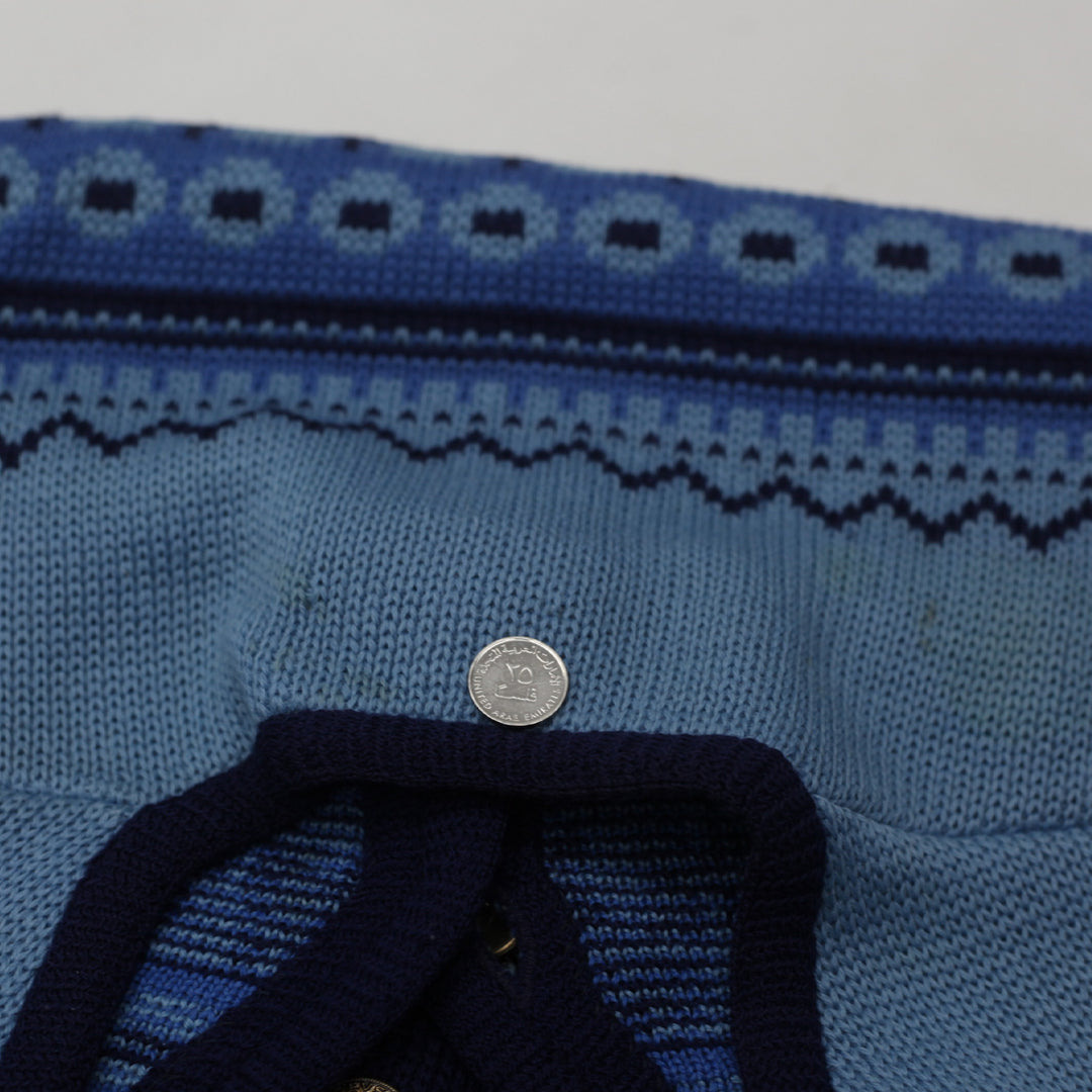 Vintage White Ram Pure Virgin Wool Cardigan Fair Isle Pattern Size Medium, Made in Canada - Fashion Rerun Vintage Migration_Sweaters