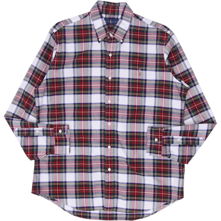 Mens Ralph Lauren Plaid Shirt Multi Color Checkered Button Down Cotton Size L