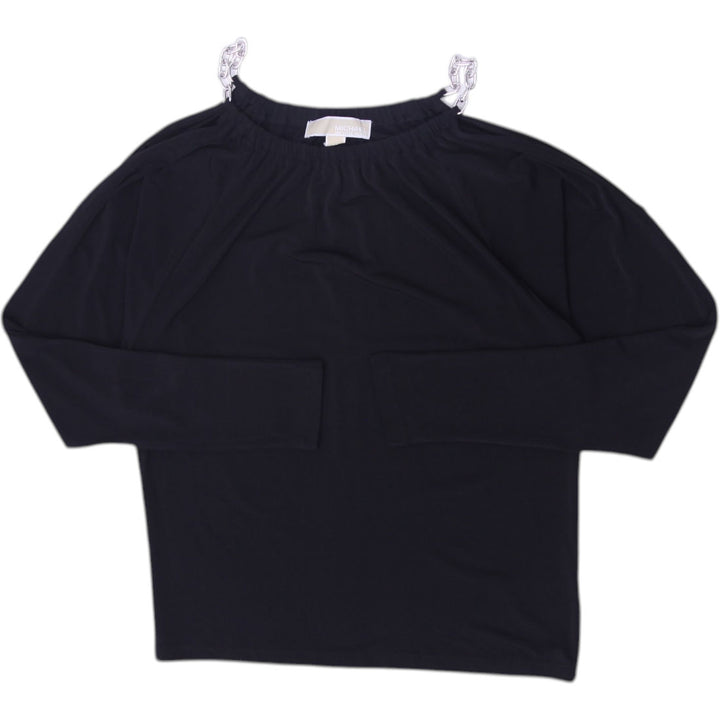 Y2K Ladies Michael Kors Black Blouse Long Sleeves Stretchable Blouse Size XS