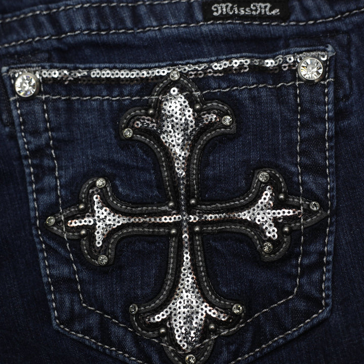 Y2K Ladies Miss Me Sequined Mid-Rise Denim Jeans Size 26 | Migration_Jeans - View 7 | Fashion Rerun