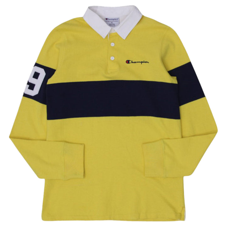 Youth Boys Embroidered Champion Logo Long Sleeve Rugby Polo T-Shirt