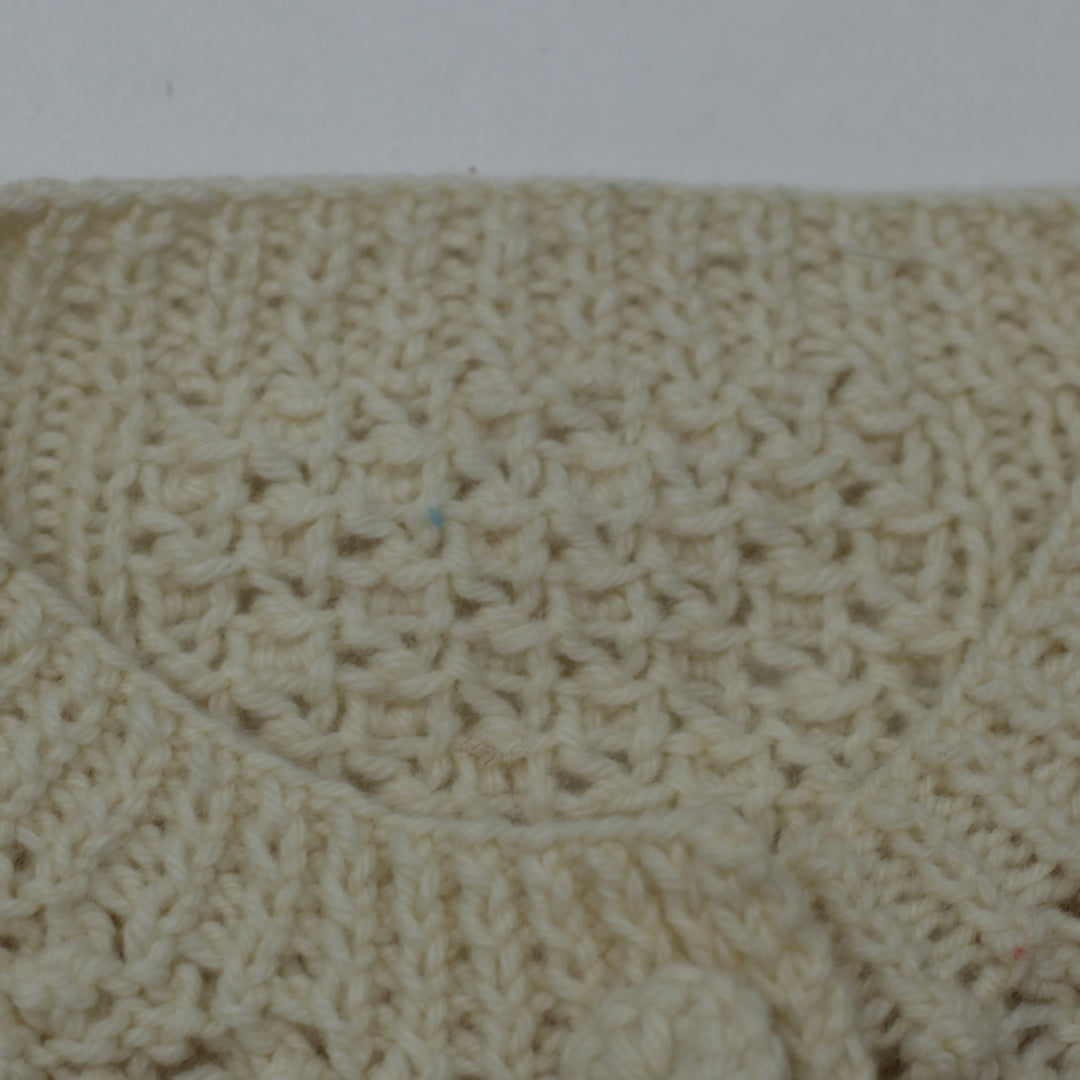 Vintage Hand-Knit Irish Aran Wool Cardigan Cable Knitwear Ladies - Fashion Rerun Vintage Migration_Sweaters