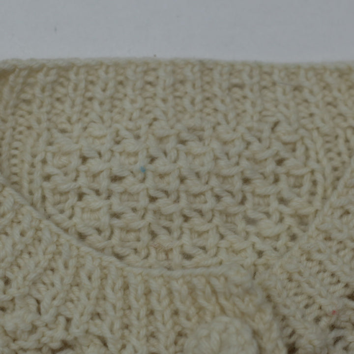 Vintage Hand-Knit Irish Aran Wool Cardigan Cable Knitwear Ladies - Fashion Rerun Vintage Migration_Sweaters