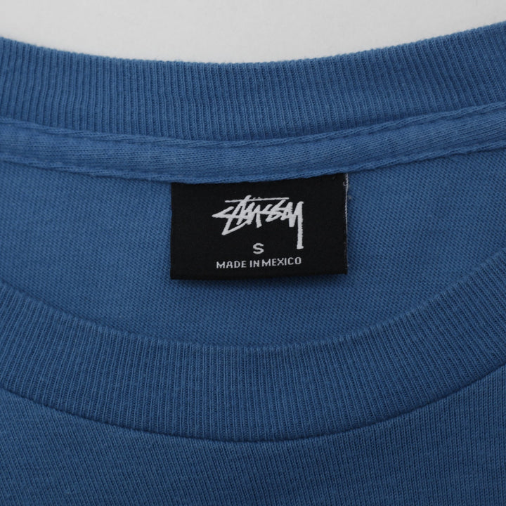 Mens Stüssy Basic Logo Long Sleeve T-Shirt Blue Size Small