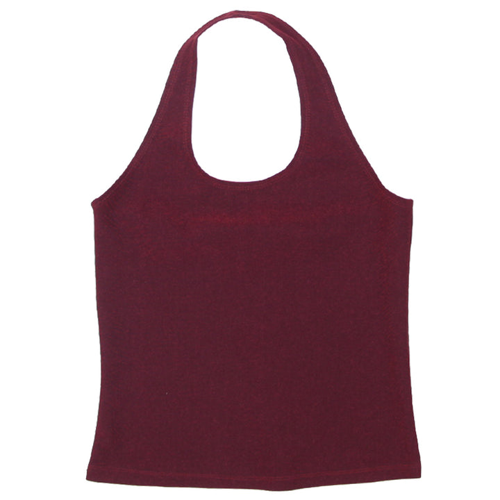 Y2K Halter Neck Stretch Red Top - Fashion Rerun Vintage Migration_Tops
