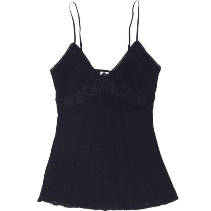 Ladies No Boundaries Black Lace Trim Mesh Camisole Strappy Top