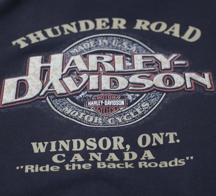 Vintage Mens Harley Davidson Hoodie Black Full Zip Graphic | Migration_Hoodies - Alternate View | Fashion Rerun
