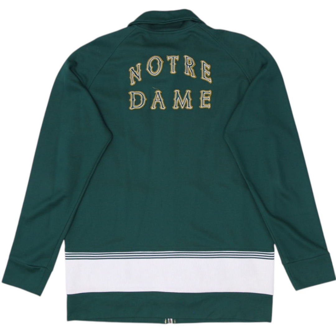 Vintage Adidas Notre Dame Fighting Irish Green Track Zipper Jacket Size M | Migration_Jackets - Side View | Fashion Rerun