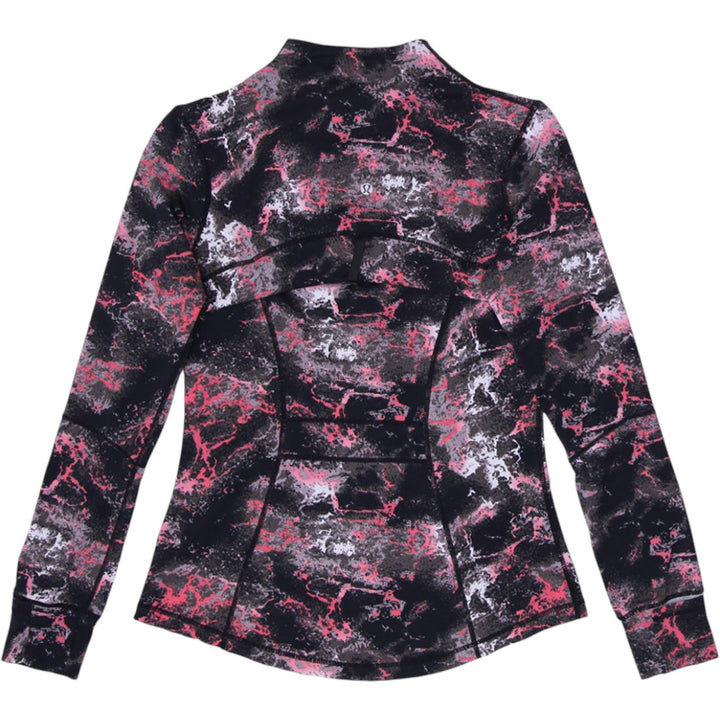 Ladies Lululemon Define Jacket Black Splatter Full Zip Track Multicolor