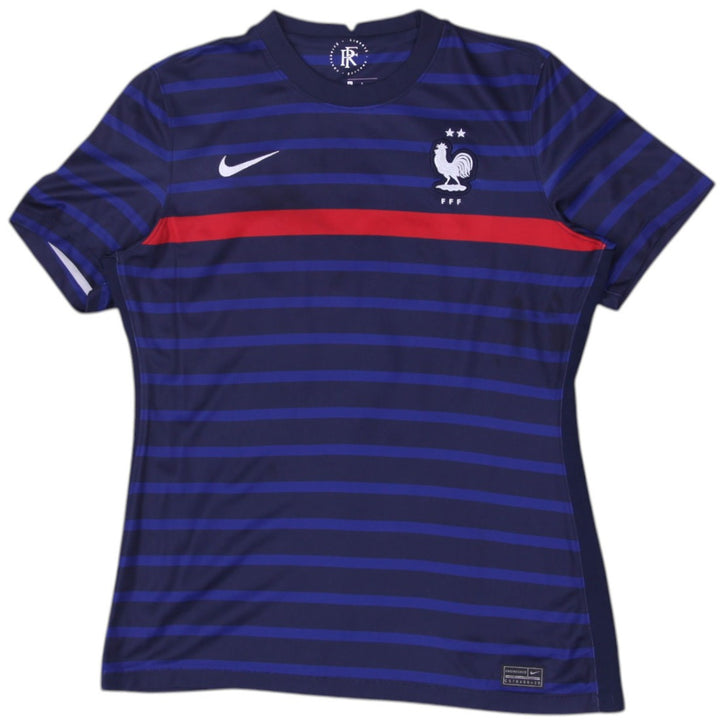 Ladies Nike FFF France 2020 Soccer Navy Striped Jersey L | Migration_Jerseys | Fashion Rerun