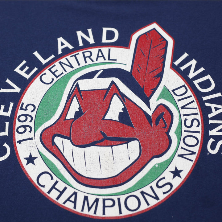 Vintage 1995 Starter Cleveland Indians MLB Central Division Champions T-Shirt