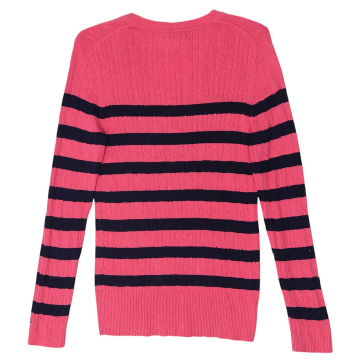 Ladies Tommy Hilfiger Cable Knit V-Neck Sweater Size L