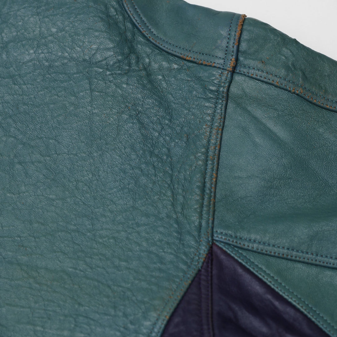Vintage 90s Marc Buchanan Pelle Pelle Green Leather Jacket Size 42 | Migration_Jackets - View 9 | Fashion Rerun