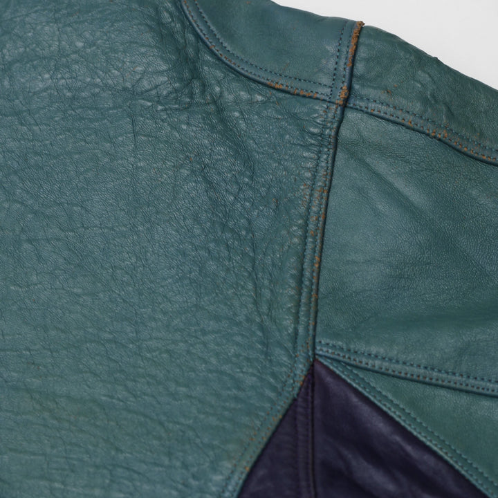 Vintage 90s Marc Buchanan Pelle Pelle Green Leather Jacket Size 42 | Migration_Jackets - View 9 | Fashion Rerun