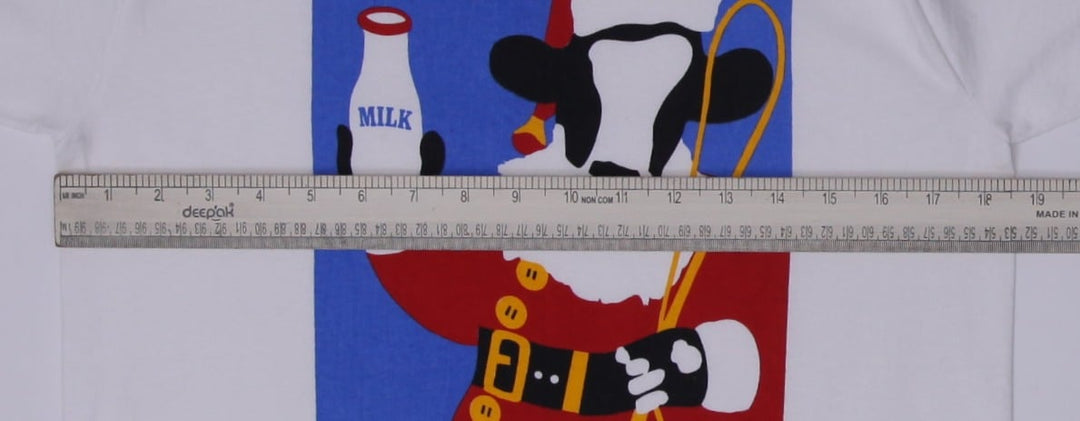 Vintage Mens Anvil Santa Cow Graphic Crew Neck S.Stitch T-Shirt Size M