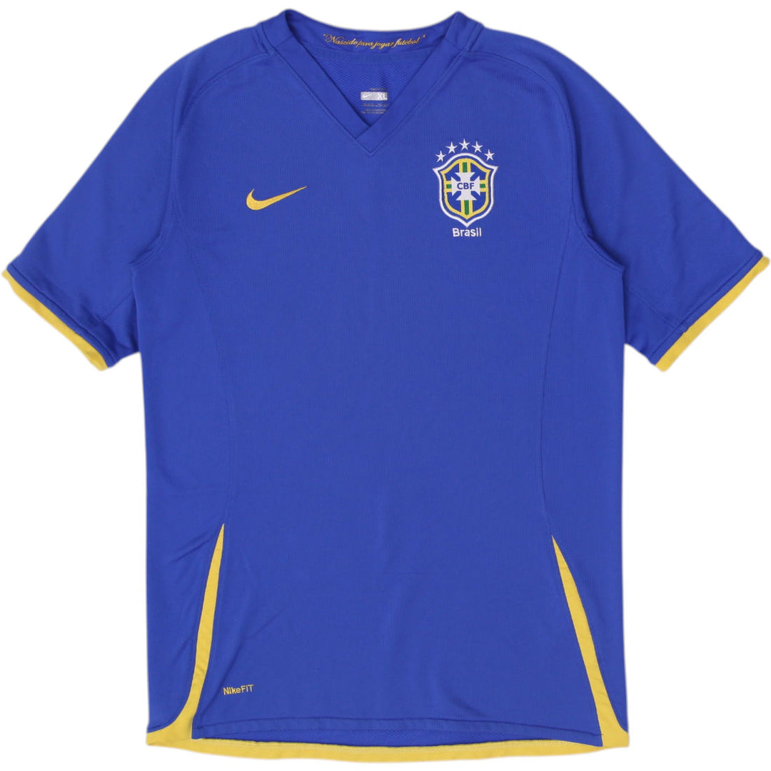 Youth Boys Nike Brazil 2008-10 Away Football Jersey Blue Size XL World Cup
