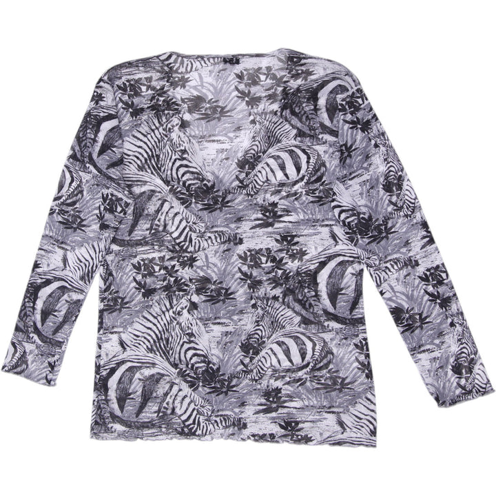 Y2K Ladies Mariani Zebra Safari Toile Printed Cardigan Top